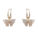 Brincos de borboleta com strass