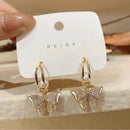 Brincos de borboleta com strass