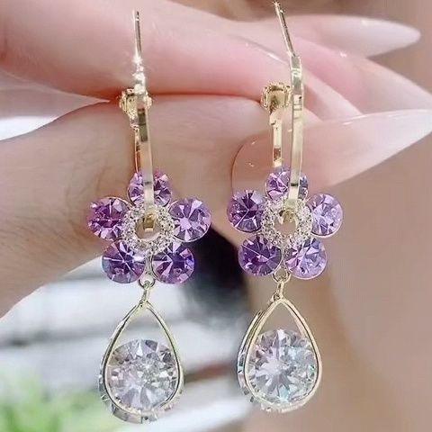 Brinco Flor de Cristal