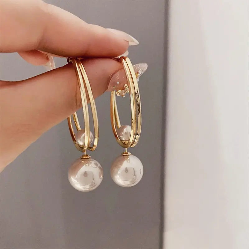 Brinco Argola Dupla e Pérolas Yes